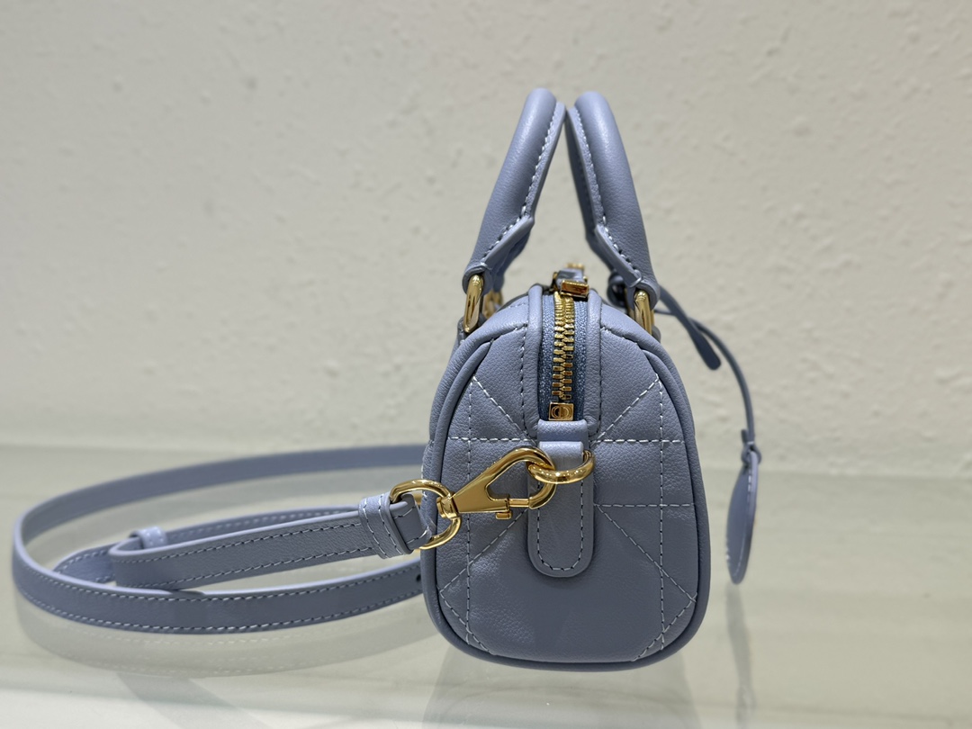 Dior Groove 17 Mini Bag Pale Blue Macrocannage Calfskin